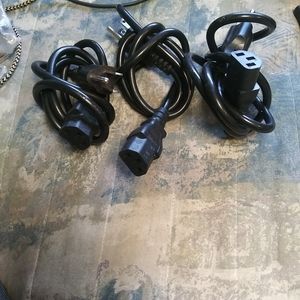 Chargers for computer and 3 cable for tv's